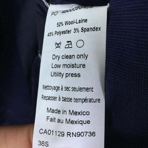 Tommy Hilfiger Navy 2 Button Notch Lapel Blazer - Picture 3 of 5